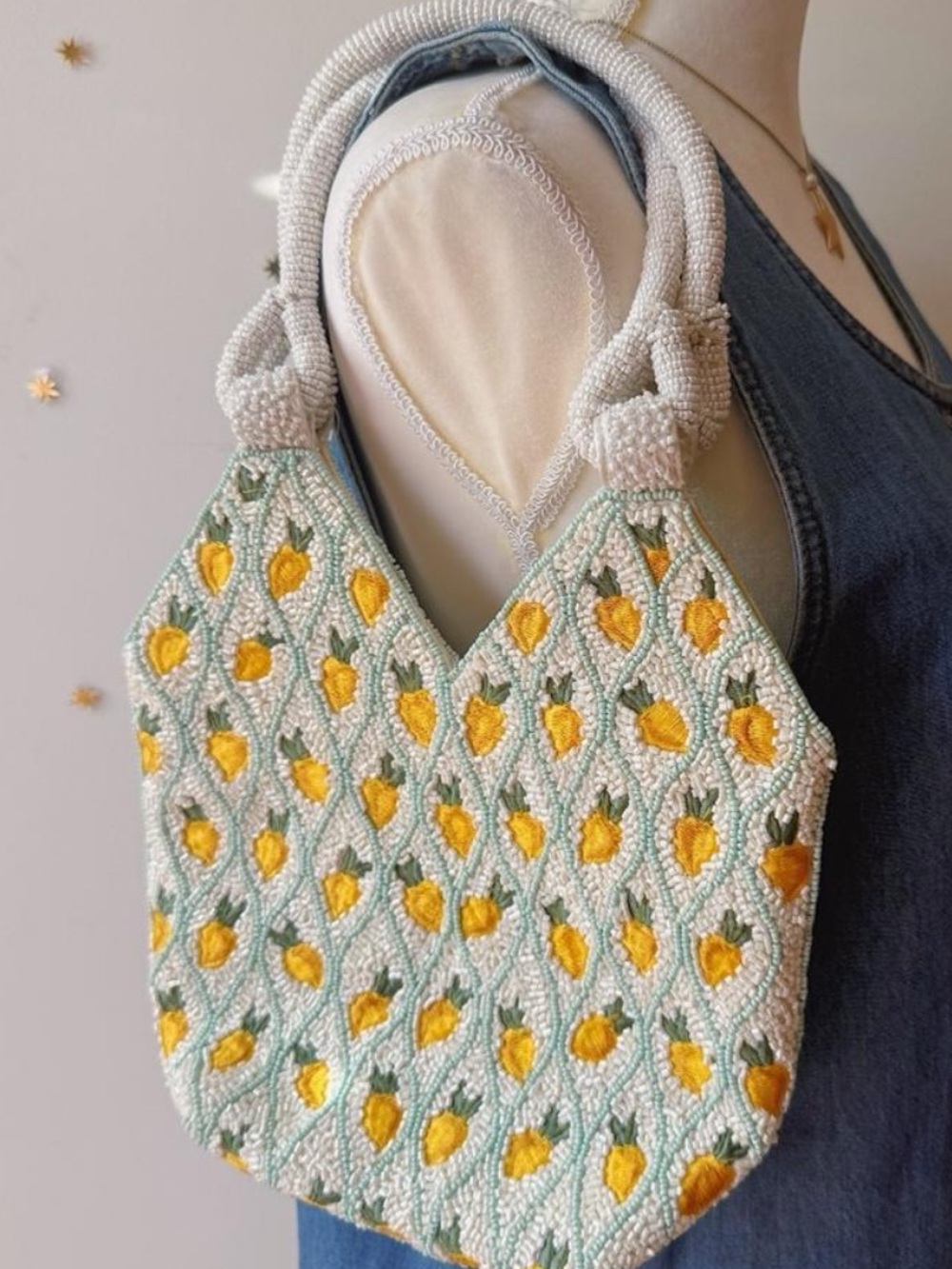 Adorable Viral Beaded Lemon 🍋 Made in India Bag
